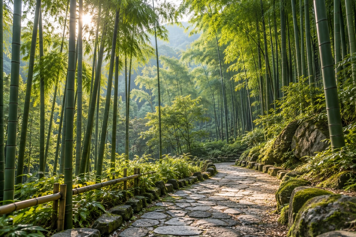 亲子竹林散步：竹林中的步行小径（主题配图）
